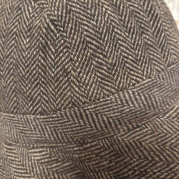 Vintage Totes Rain Rolls Right Off Mens Walking Hat Brown Herringbone Size L - Picture 5 of 8